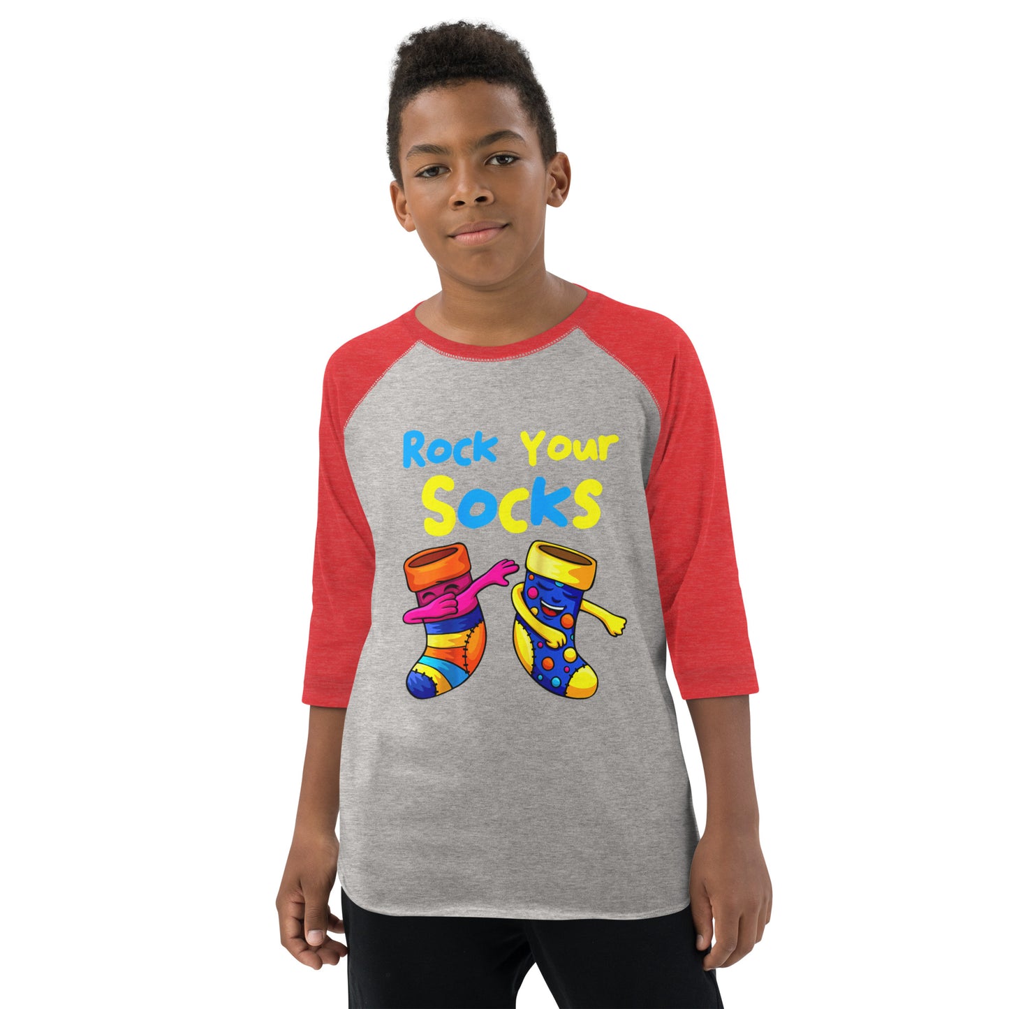 Rock Your Socks Youth Baseball Shirt (Unisex)