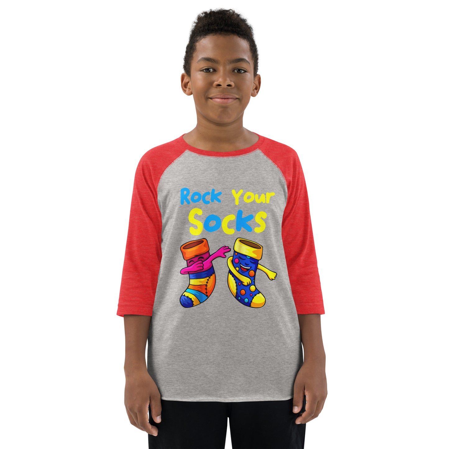 Rock Your Socks Youth Baseball Shirt (Unisex)