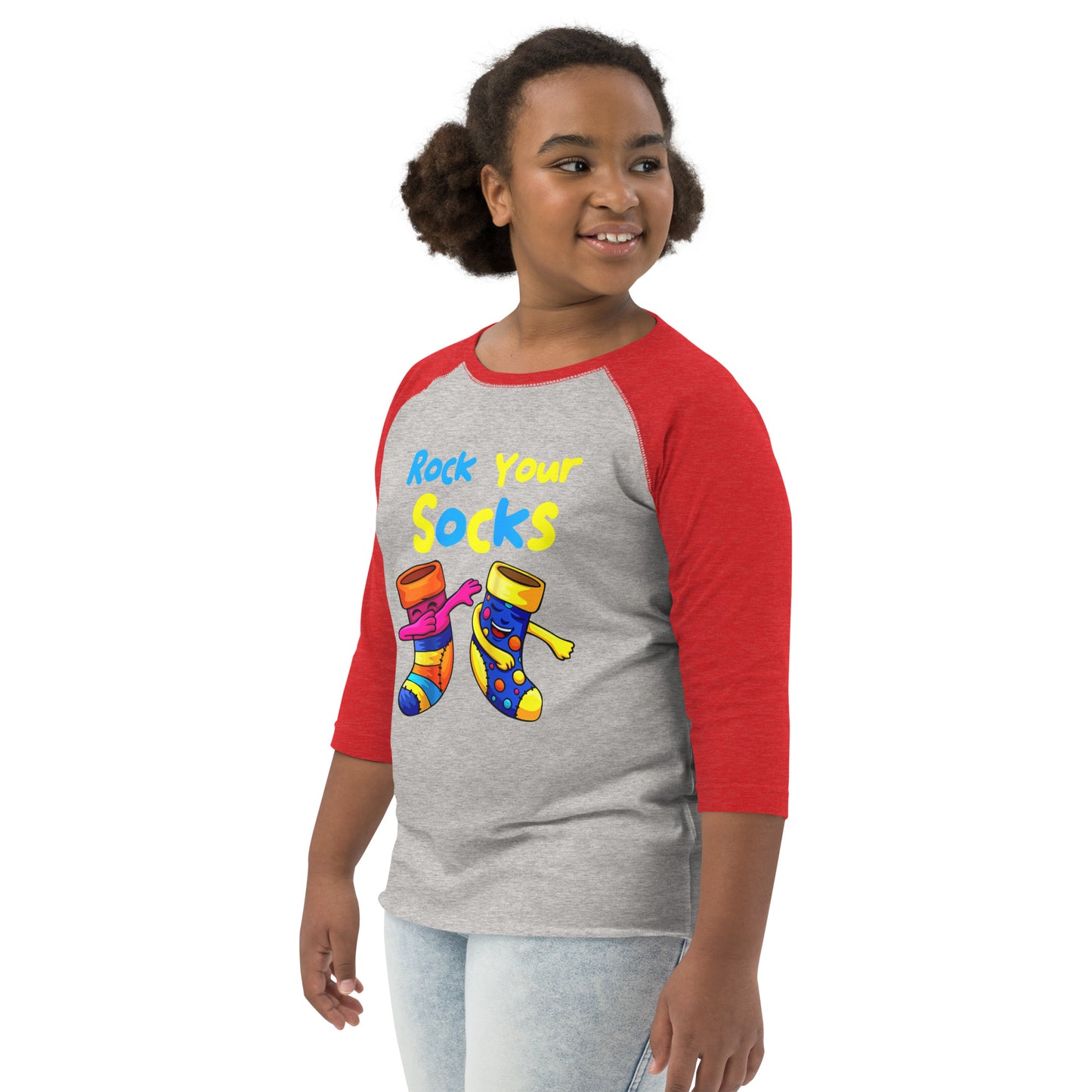 Rock Your Socks Youth Baseball Shirt (Unisex)