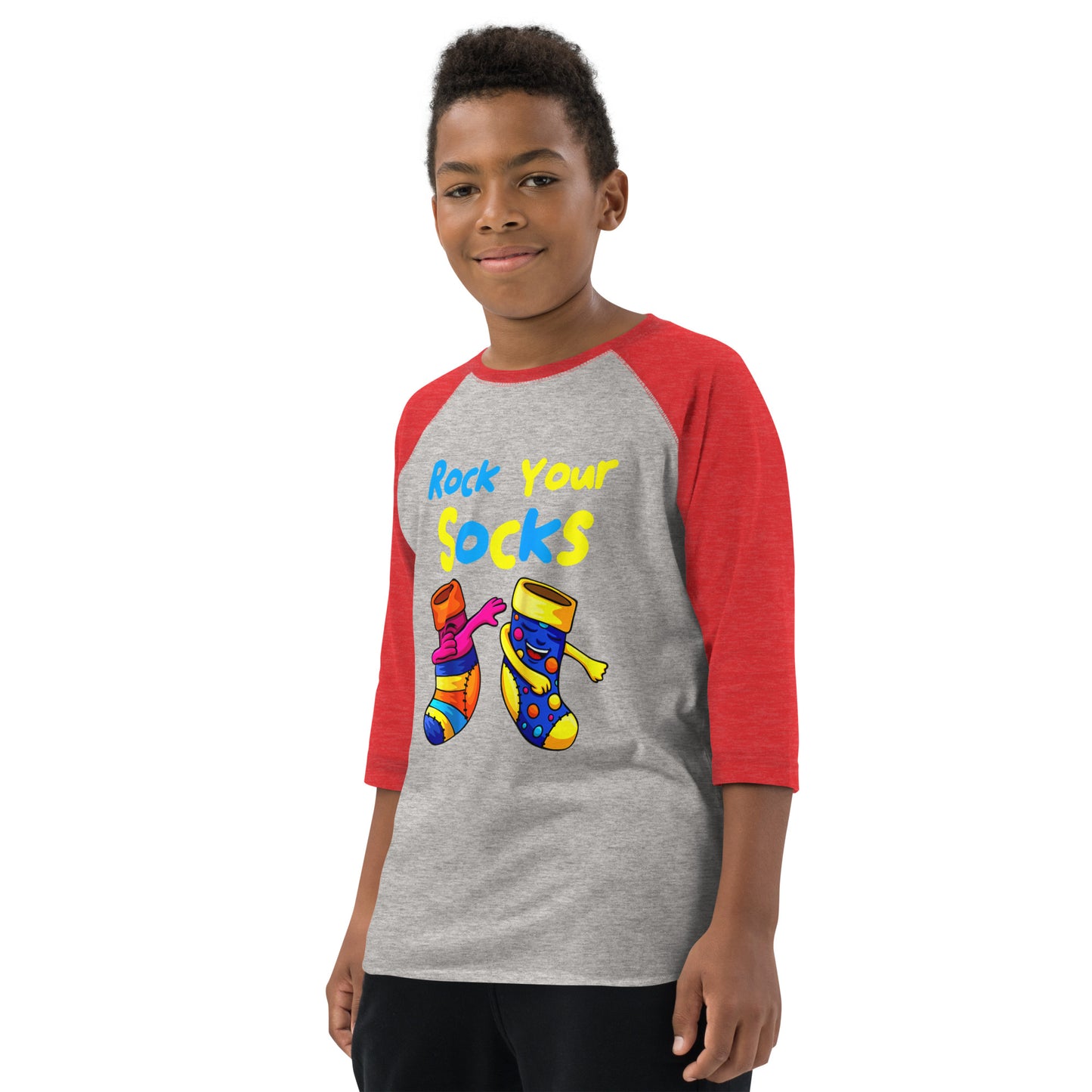 Rock Your Socks Youth Baseball Shirt (Unisex)