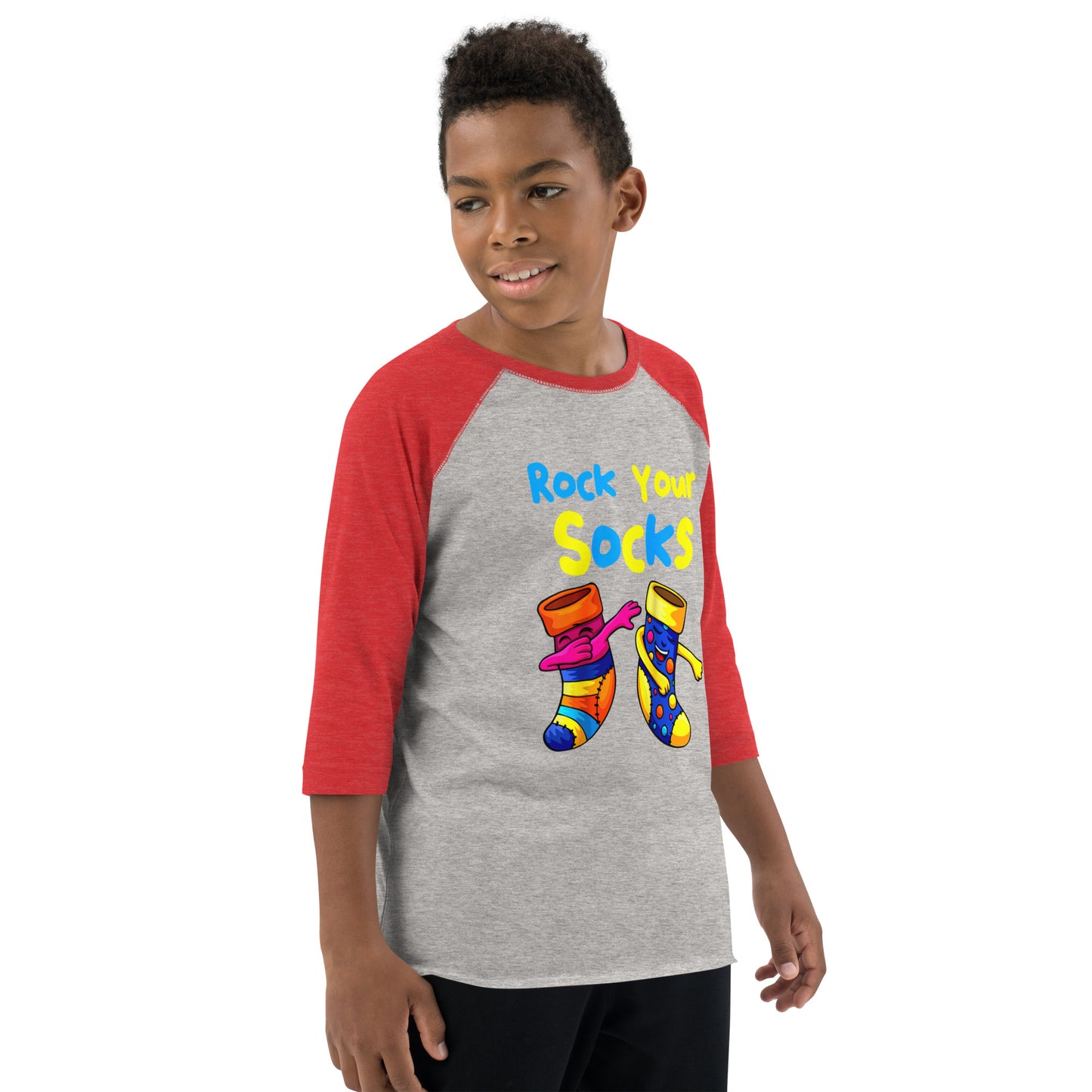 Rock Your Socks Youth Baseball Shirt (Unisex)