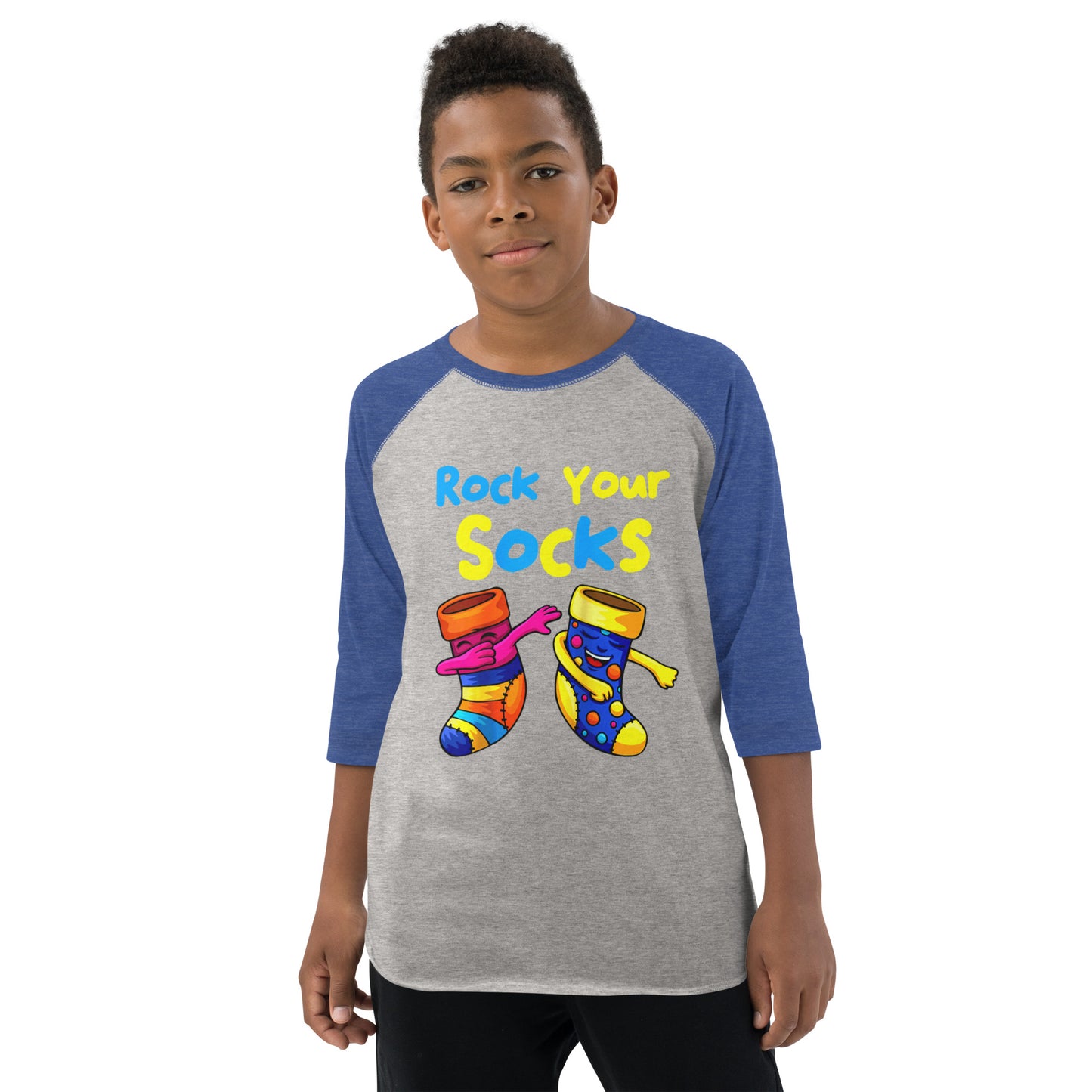 Rock Your Socks Youth Baseball Shirt (Unisex)