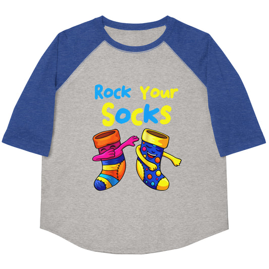Rock Your Socks Youth Baseball Shirt (Unisex)