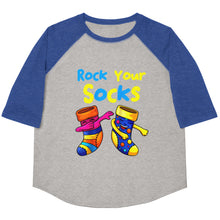 Load image into Gallery viewer, Rock Your Socks Youth Baseball Shirt (Unisex)
