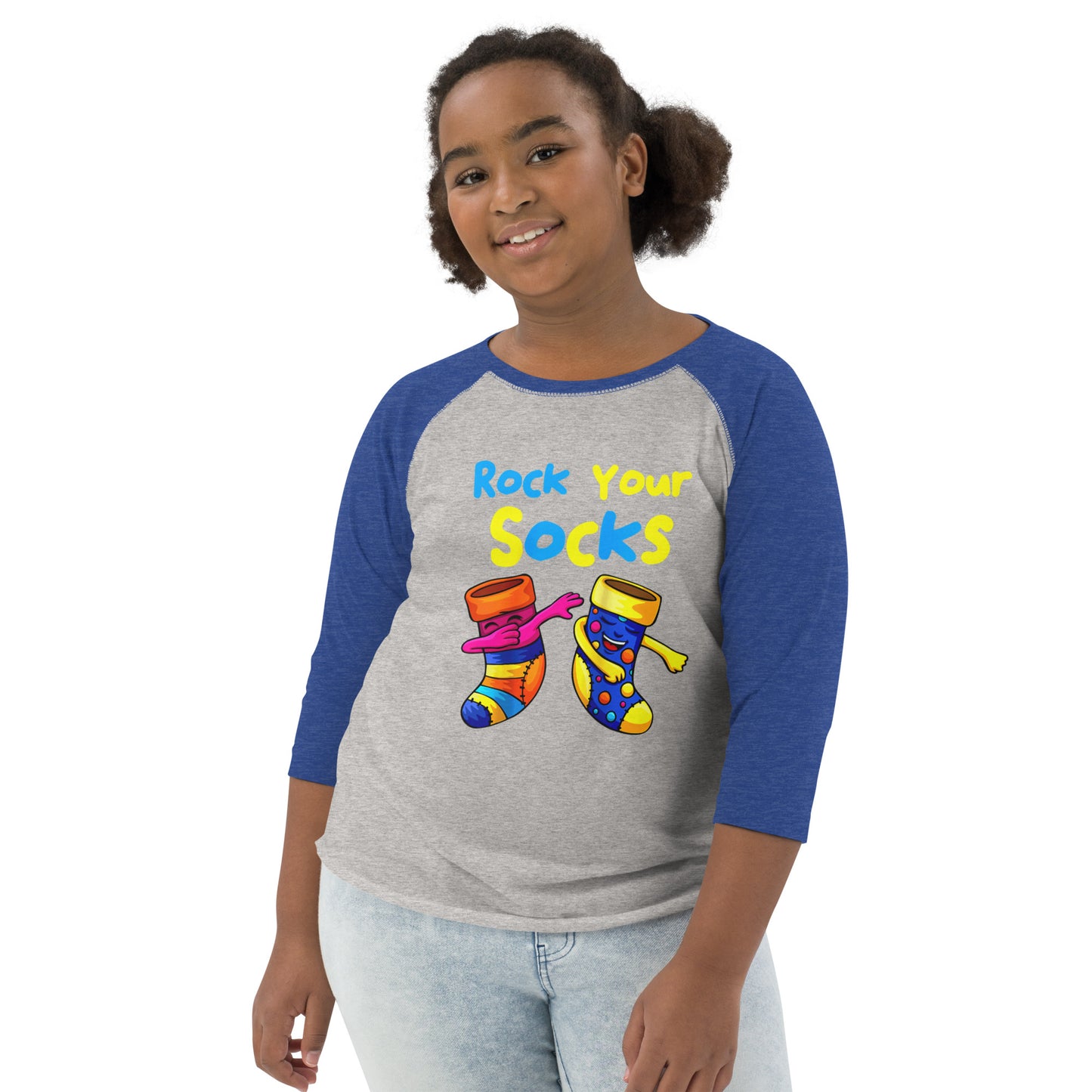Rock Your Socks Youth Baseball Shirt (Unisex)
