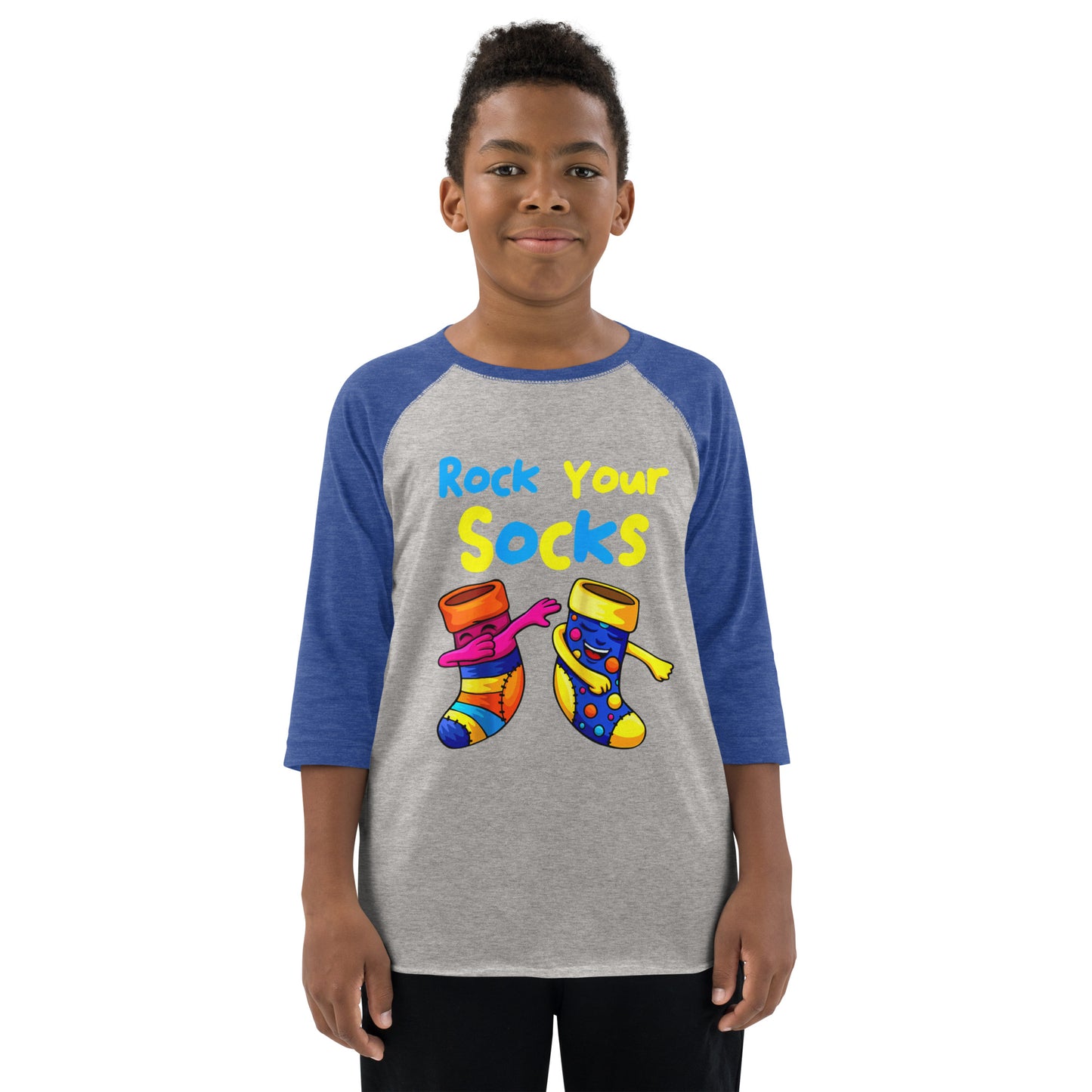 Rock Your Socks Youth Baseball Shirt (Unisex)