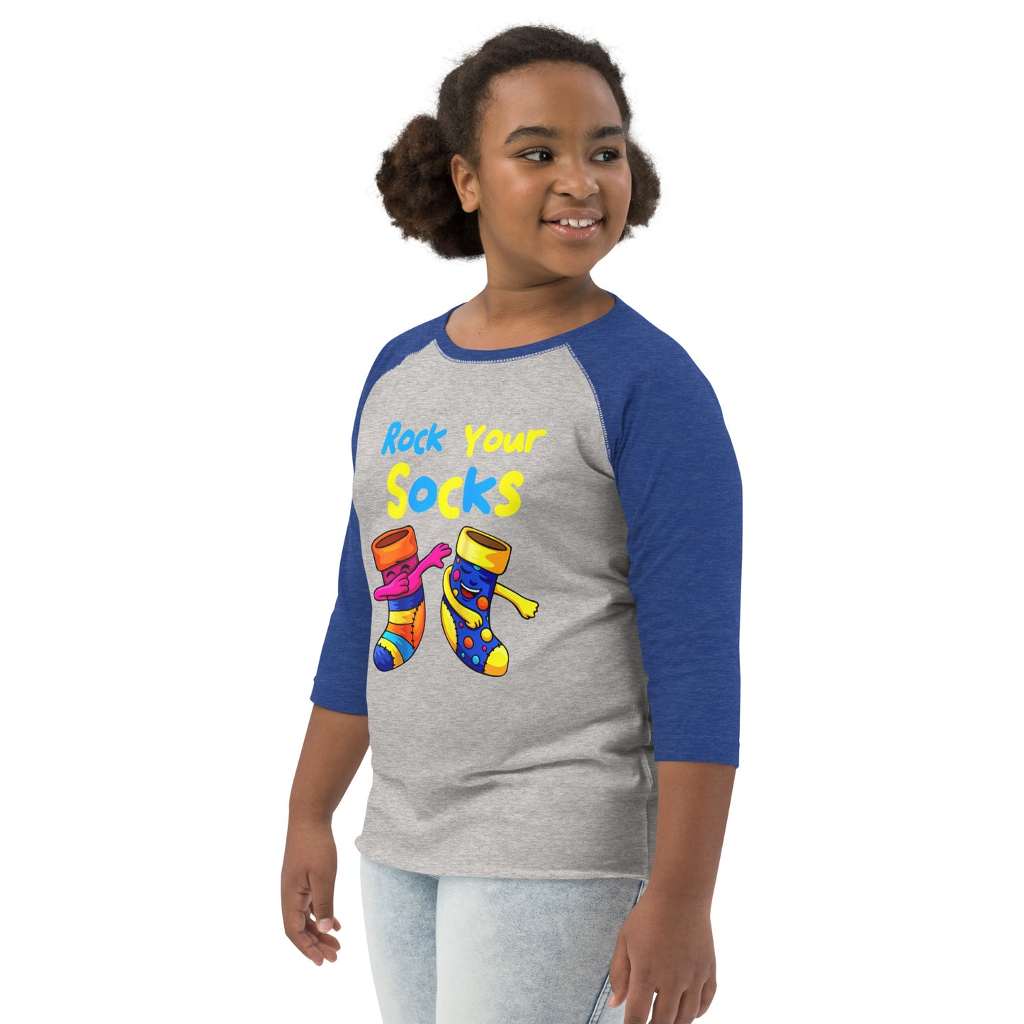Rock Your Socks Youth Baseball Shirt (Unisex)