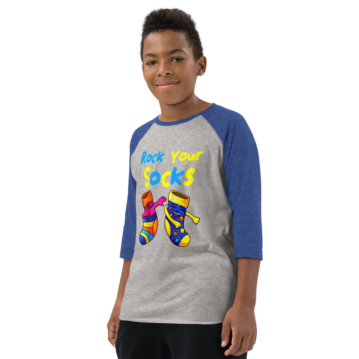Rock Your Socks Youth Baseball Shirt (Unisex)