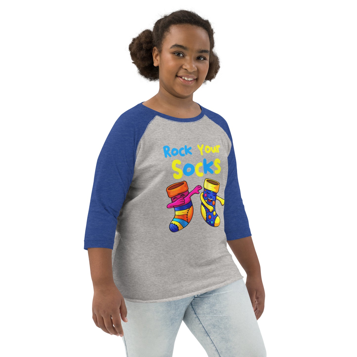 Rock Your Socks Youth Baseball Shirt (Unisex)