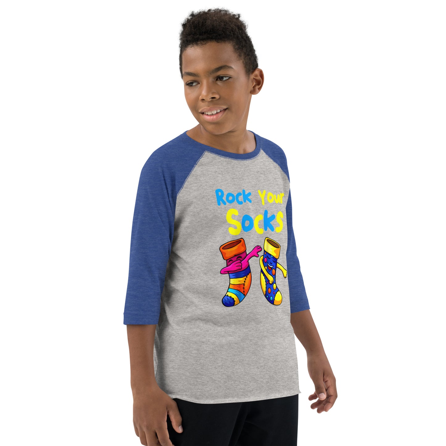 Rock Your Socks Youth Baseball Shirt (Unisex)