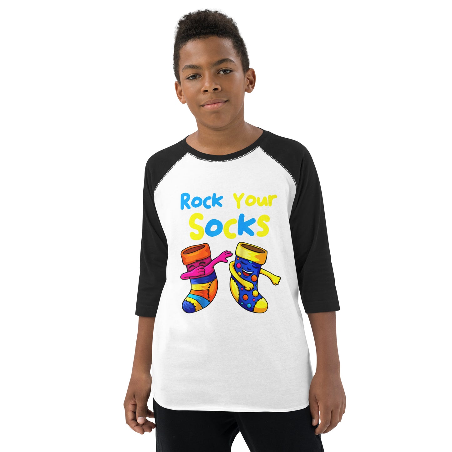 Rock Your Socks Youth Baseball Shirt (Unisex)