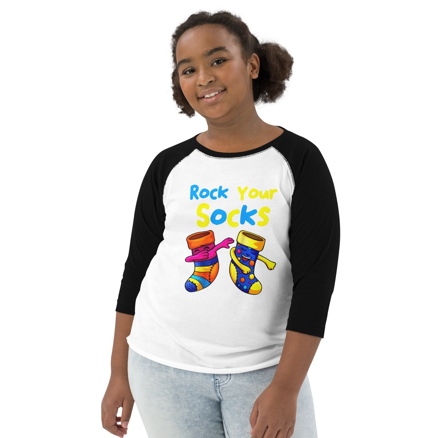 Rock Your Socks Youth Baseball Shirt (Unisex)