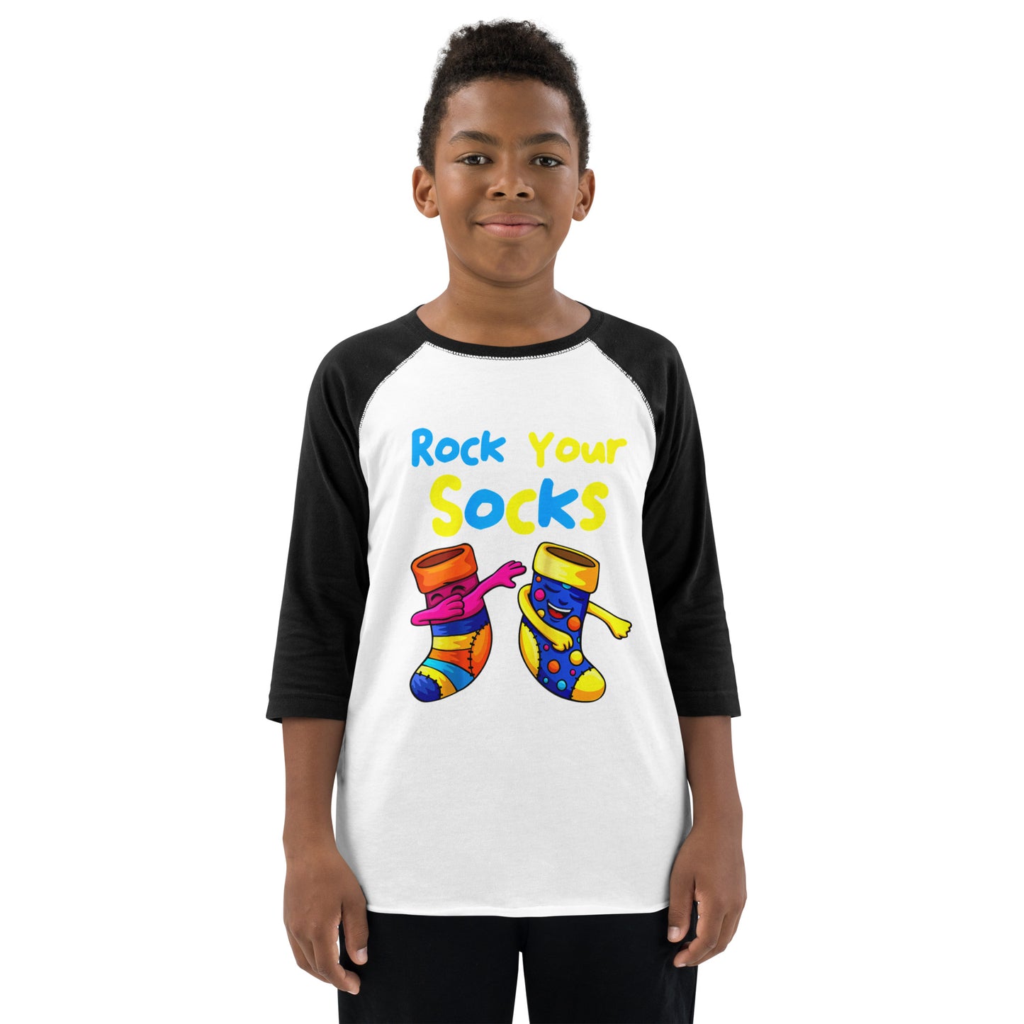 Rock Your Socks Youth Baseball Shirt (Unisex)