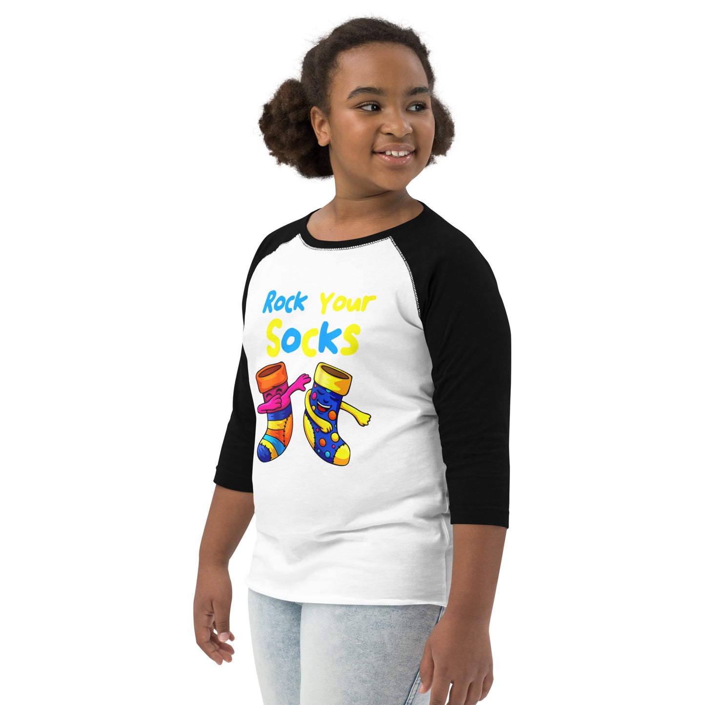 Rock Your Socks Youth Baseball Shirt (Unisex)