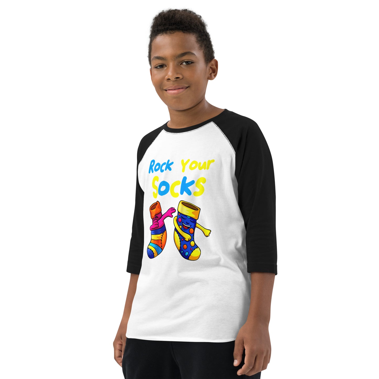 Rock Your Socks Youth Baseball Shirt (Unisex)