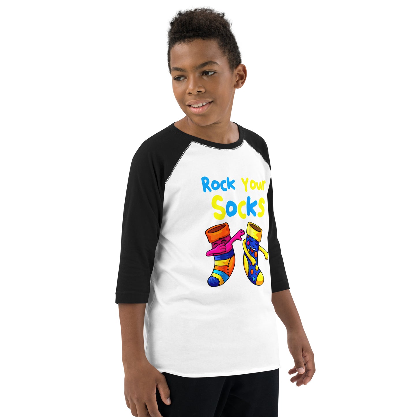 Rock Your Socks Youth Baseball Shirt (Unisex)